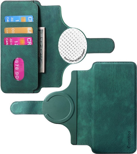 Caseneo Mw-03s Magnetic Detachable Wallet Case Smartphones 6.7 Inches Green Universal Book Cover