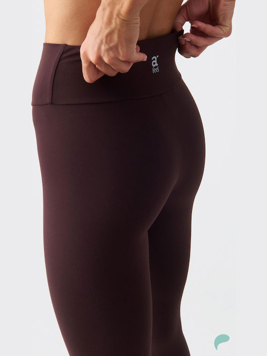 Damen Leggings Hohe Taille Braun