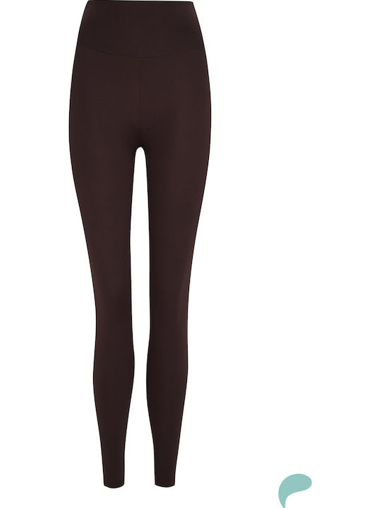 Damen Leggings Hohe Taille Braun