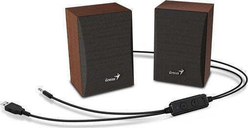 Genius SP-HF380BT Computerlautsprecher 2.0 mit Bluetooth und Leistung 3W in Braun Farbe
