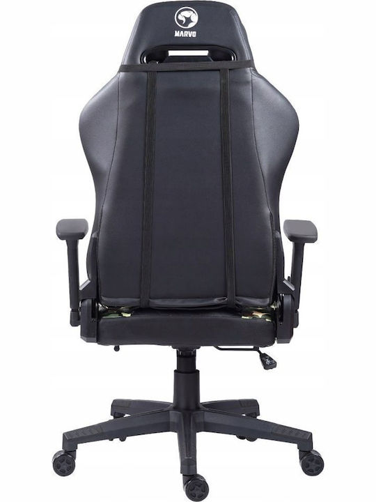 Marvo CH-134 Artificial Leather Gaming Chair with Adjustable Arms Black