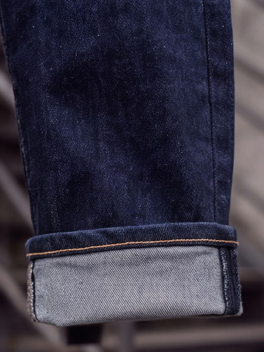 Men's Elastic Slim Fit Dark Blue Jeans Pants