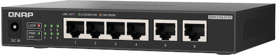 QNap QSW-2104-2T Unmanaged L2 Switch με 6 Θύρες Ethernet
