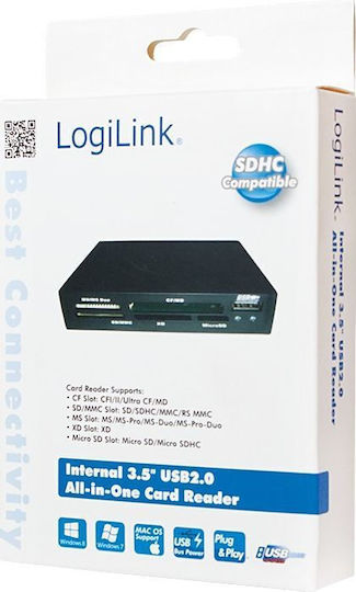 LogiLink Intern Kartenleser USB 2.0 für /S/D/ / /M/e/m/o/r/y/S/t/i/c/k/ /C/o/m/p/a/c/t/F/l/a/s/h/ / /