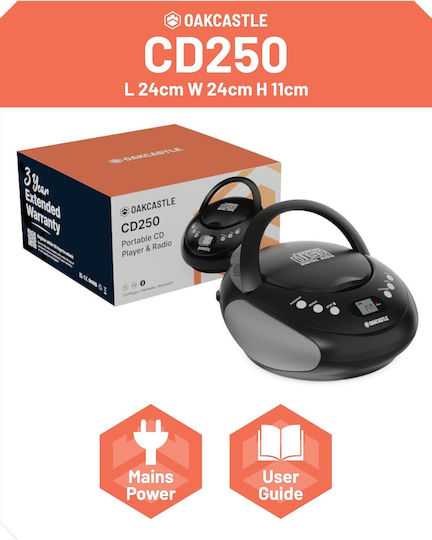 Majority Oakcastle CD250 Portable CD Player Boombox Bluetooth FM