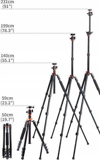 K&F Concept Tripod Sa210 Overhead Aluminum With Spherical Head And 10kg Load Capacity
