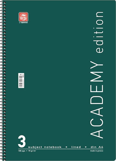 Typotrust Spiral Notebook Ruled A4 90 Sheets 3 Subjects Academy 1pcs (Μiscellaneous Designs/Colors)