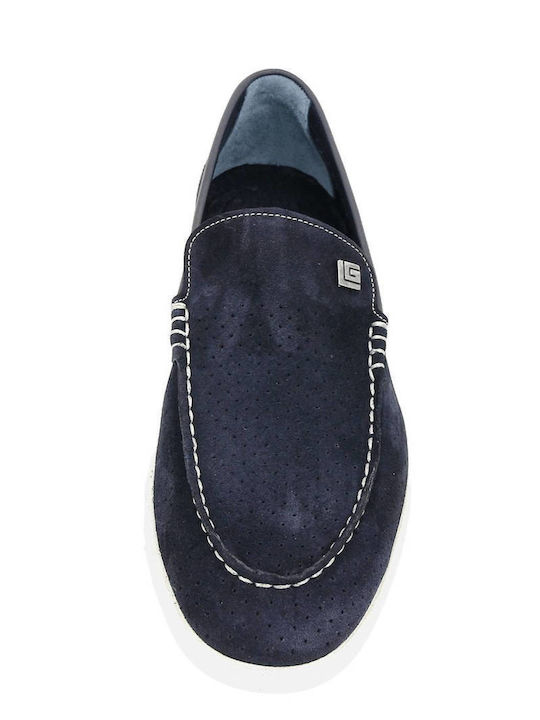Suede Herren Mokassins in Blau Farbe