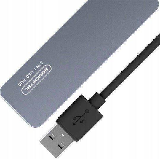 Canyon USB-Hub mit 4 Anschlüssen USB 3.0 mit USB-C Anschluss Silber