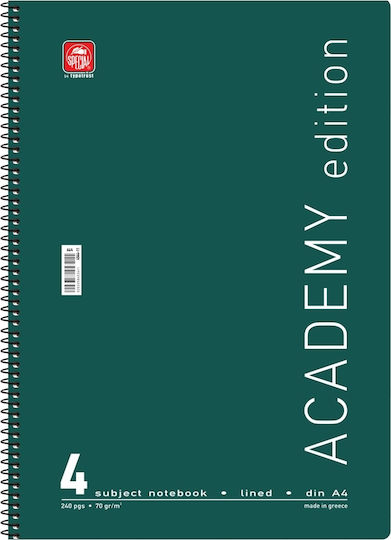 Typotrust Спирал Тетрадка На райета A4 120 Листа 4 Теми Academy 1бр (Различни цветове)