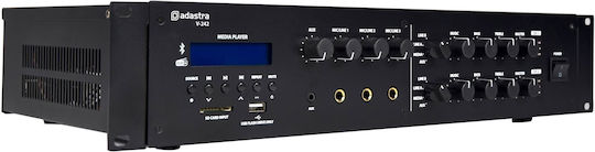 Adastra V-242 Commercial Power Amplifier 2 Zone 240W/100V Equipped with USB/FM/Bluetooth Black