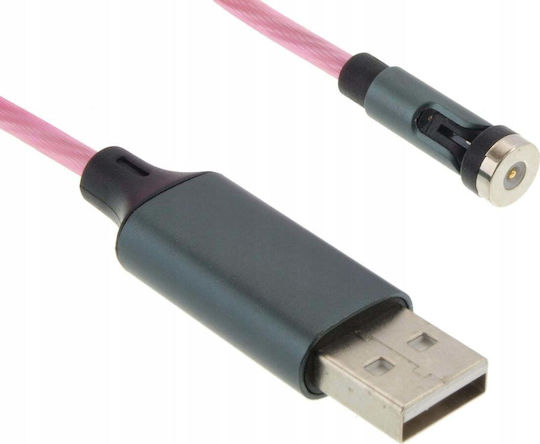 LED / Магнитен USB към Type-C Кабел 3.1Спецификация Червен 1.2м