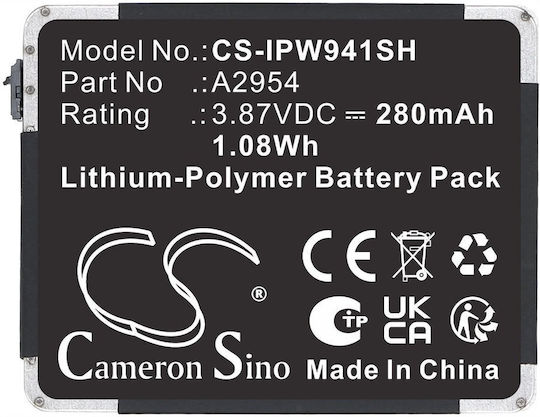 Battery Type Cameron Sino A2954 Apple Watch Series S9 S9 41mm Mr913ll/a Cs-ipw941sh