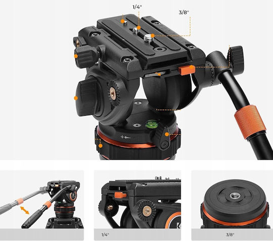 K&F Concept Kamerastative aus Aluminium bis 192cm und Belastbarkeit 4.25kg