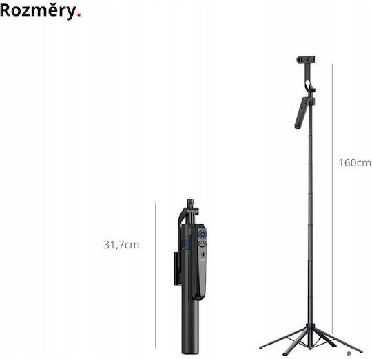 Selfie Stick Tripod Telesin 160 Cm For Phone Smartphone Camera + Remote Control Telesin Face Tracking Es-b183 P3-ms-01