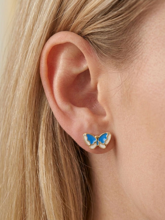 Kinderohrringe Nieten Schmetterlinge aus 14K Gold