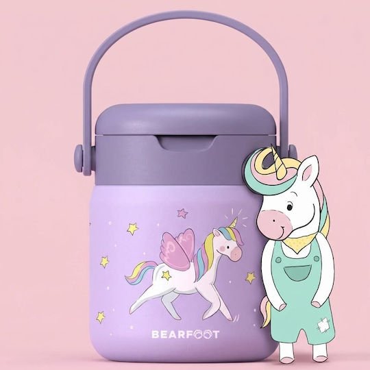 Bearfoot Неръждаема Стомана Детска Кутия За Храна 0.5 Литра Лилава