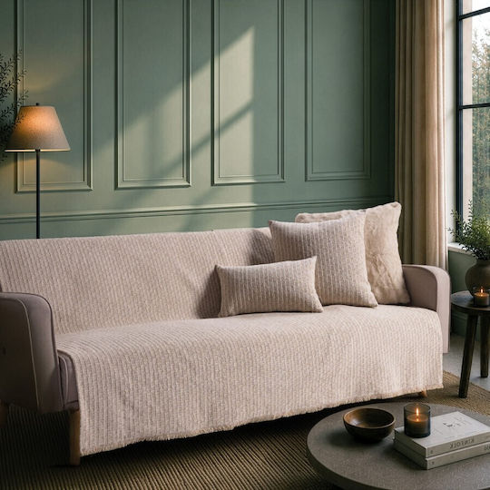 Teoran Joliet Decke & Couchdecke Sesselüberwurf 180x150cm Sand