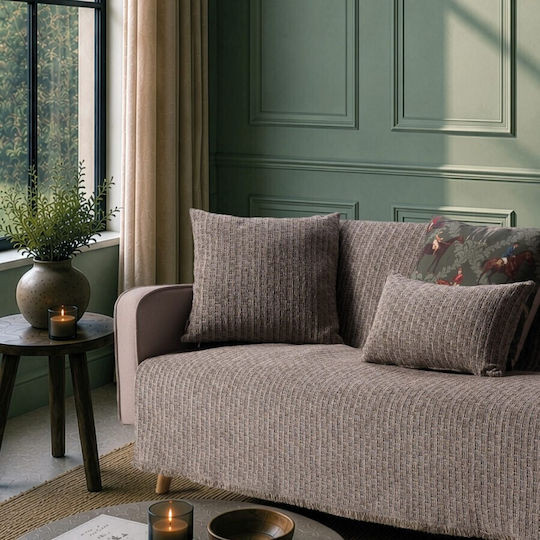 Teoran Joliet Armchair Throw 180x150cm Taupe Olive