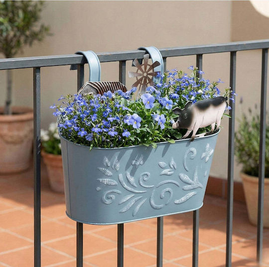 Home&Styling Collection Blue Metallic Flower Pot Home&Styling Collection Blue Metallic Flower Pot