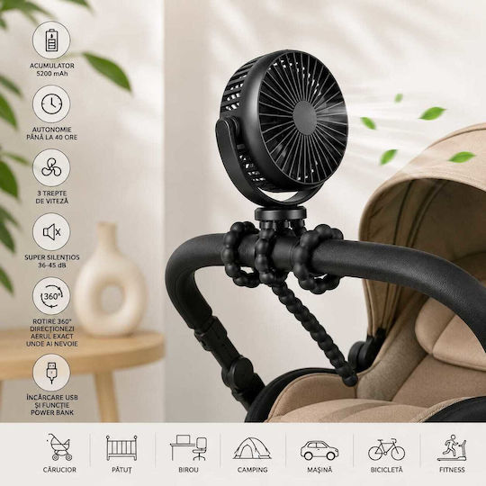 Ventilator USB Negru
