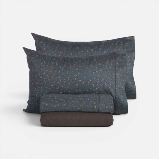 Nef-Nef Homeware Jeniffer Комплект Чаршафи Супер Двойни 240x270см. Петролено Синьо (4бр)