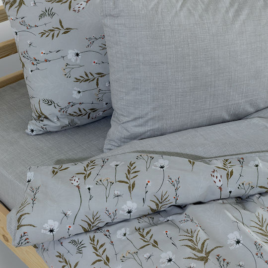 Lino Home Verde Σετ Σεντόνια King Size 260x270εκ. Verde Ασημί (4τμχ)