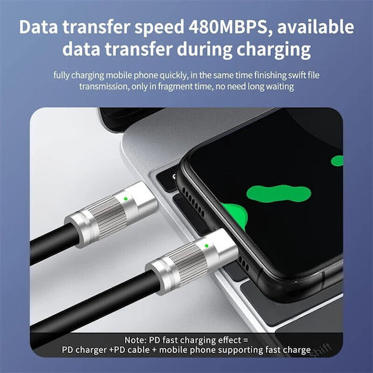 Leewello Leewello USB Typ-C Kabel Männlich Schwarz 3m