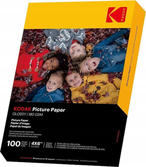 Kodak Фотографска Хартия A6 (10x15) 180gr/m² за Принтери Inkjet 100 Листа