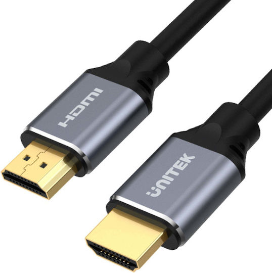 Unitek HDMI 2.1 Καλώδιο HDMI male - HDMI male 2m Ασημί