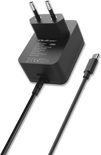 Qoltec USB-C Universal Laptop-Ladegerät 5V 3A mit Abnehmbarem Netzkabel und Steckerset