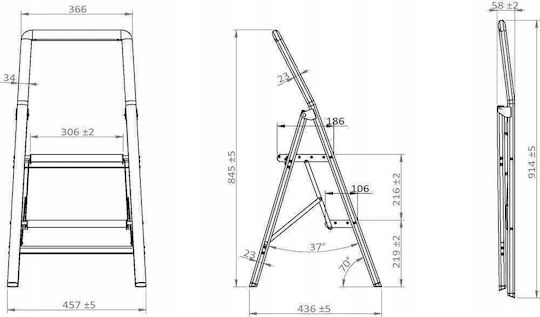 Wenko Aluminium-Leiter mit 2 Stufen