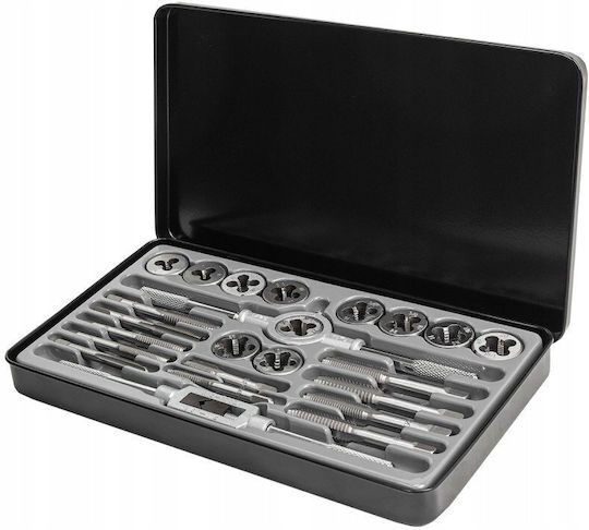 24 Stück Handgewindebohrer und Gewindeschneider Set in Metallkoffer