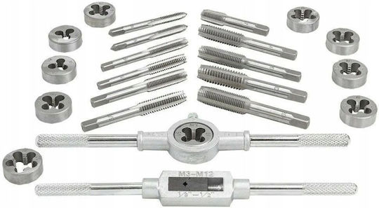 24 Stück Handgewindebohrer und Gewindeschneider Set in Metallkoffer