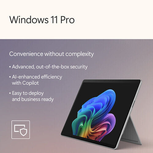 Microsoft Surface Pro For Business Copilot+ PC 12th 13" Tablet (16GB/256GB/Intel Core Ultra 7 366H/Windows 11 Pro) Platinum