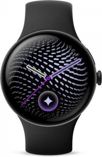 Google Pixel Watch 5 Алуминий 41mm Водоустойчив с Пулсомер (Matte Black Aluminum Case / Obsidian Active Band)
