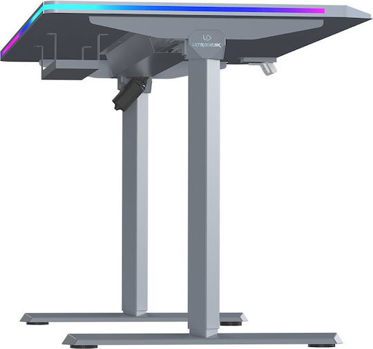 Γραφείο Gaming με Ρυθμιζόμενο Ύψος 140x70x72εκ. Gray-gray Γραφείο Gaming με Ρυθμιζόμενο Ύψος 140x70x72εκ. Gray-gray