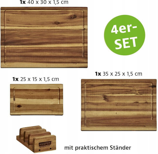 Kesper Kesper Schneidebretter Hölzernes Braune 40x11,2cm 3 Stücke