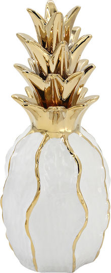 Ceramic Decorative Φ11x27 From Pineapple White Gold Keskor 78767