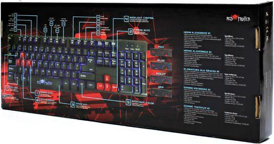 Red Fighter K1 Гейминг Инженеринг Клавиатура с RGB Осветление Английски (САЩ)