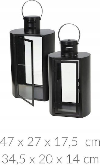 Home&Styling Collection Set Metallische Schwarze Laternen 2 Stück