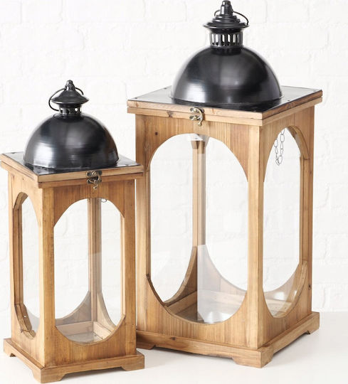 Boltze Melira Set Laternen Hölzernes Graue 61x26x27cm 2Stücke