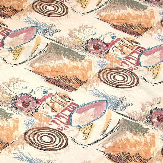 Dimcol Meltemi Bed Sheet Set with 1 Pillowcase Single 160x240cm Meltemi 159 2 Pieces