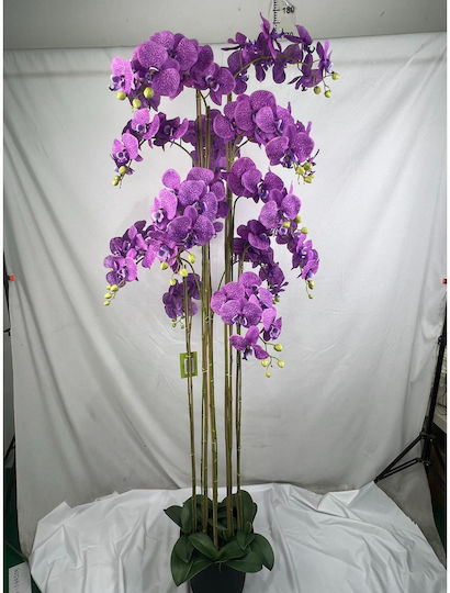 Künstliche Pflanze Orchidee Phalaenopsis 8811-6 180cm Lila Supergreens Stoff Kunststoff