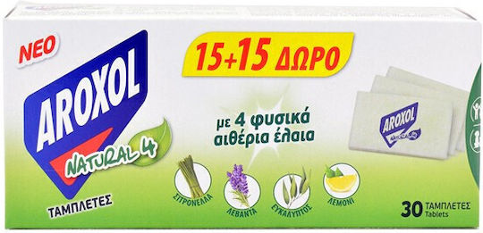Aroxol Natural 4 Tablete Insectifuge pentru Țânțari 30 filete