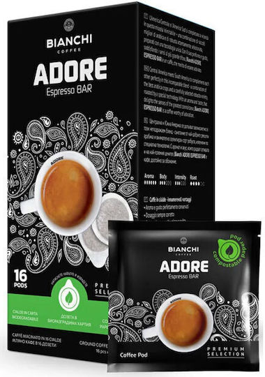Bianchi Coffee Κάψουλες Espresso Adore Συμβατές με Μηχανή E.S.E. Pod 16caps