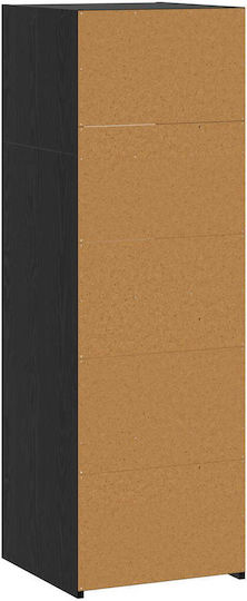 vidaXL Bücherregal Highboard Schwarz Eiche 40x41x124cm