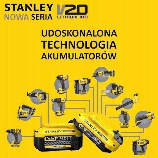 Stanley SFMCK211M2T Комплект Двигател за Бормашина и Ударна Отвертка Brushless 18V с 2 Батерии 4Ah и Калъф