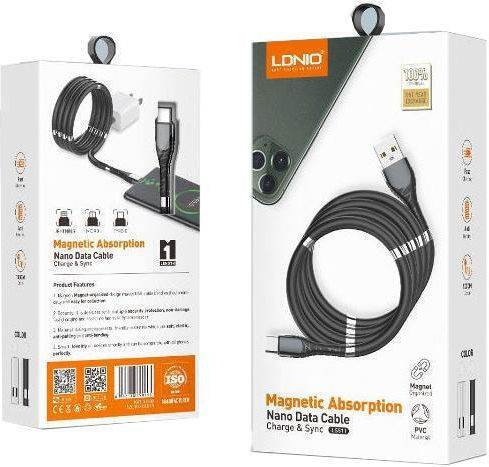 Ldnio Ls511 Magnetic USB-A to Lightning Cable Black 1m