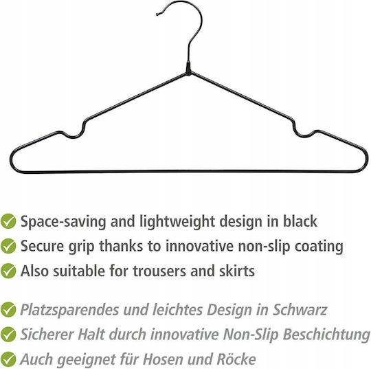 Wenko Foldable Wardrobe Hanger for Pants Metallic Black SP01_15934135 20 Pieces